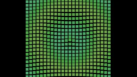 Abstract grid motion background with pulsating green geometric squares visu.. 스톡 동영상 342583069