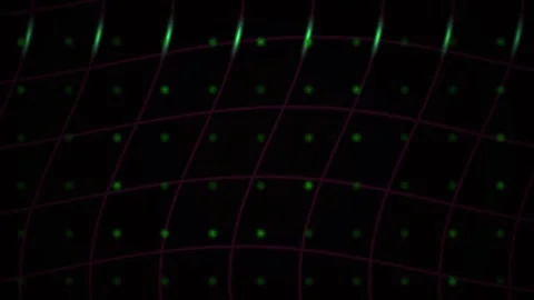 Abstract Grid Motion with Green Dots and Magenta Line Distortion Stock Footage 343688464