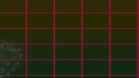 Abstract Grid Movement with Red Purple Lines Across Dark Green Background Stock Footage 328298768