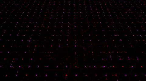 Abstract grid with narrow short lines moving randomly from dot to dot. Animation Stock Illustration