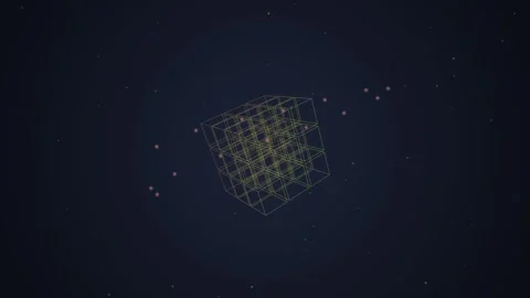 Abstract Grid Network Connection Digital Data Flow Background with Particles Stock Footage 348571182