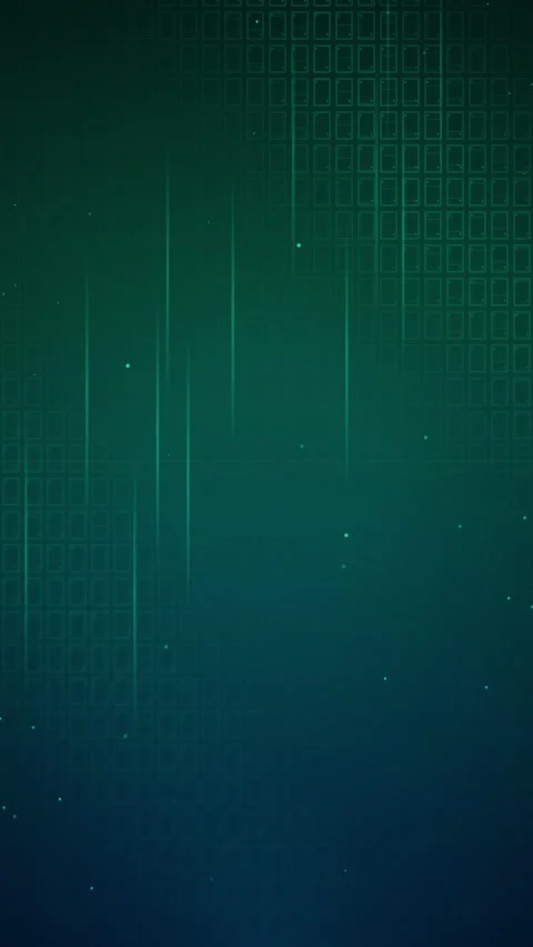 Abstract Grid Pattern Background with Particles and Gradient Blue-Green Effec Stock Footage 347697445