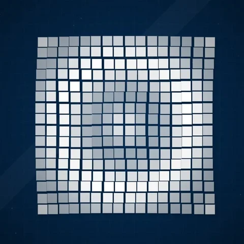 Abstract Grid Pattern with Circular Gradient Effect - Digital Art Background Stock Footage 347810315