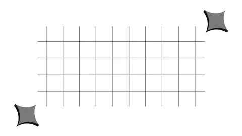 Abstract Grid Pattern with Corner Fasteners on White Background. Stock Footage 340036353