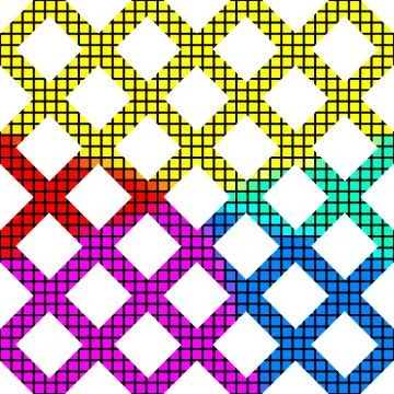 Abstract grid pattern cropped of a rainbow pixelated mosaic texture Illustrazione stock