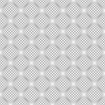 Abstract grid pattern with distorted squares of lines. Abstract repeatable mo Stock Illustration