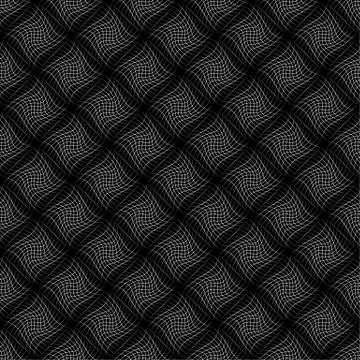 Abstract grid pattern with distorted squares of lines. Abstract repeatable mo Stock Illustration