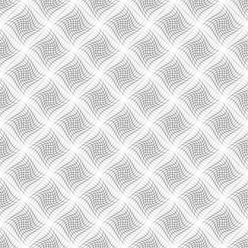 Abstract grid pattern with distorted squares of lines. Abstract repeatable mo Stock Illustration