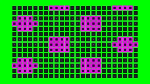 Abstract grid pattern featuring geometric shapes and a vibrant color palette Stock Footage 340903093