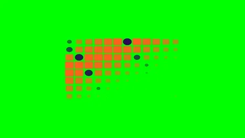 Abstract grid pattern featuring orange squares on a vibrant green background Stock Footage 340903620
