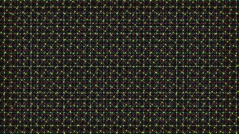 Abstract grid pattern with green and pink dots forming geometric shapes on black 스톡 일러스트