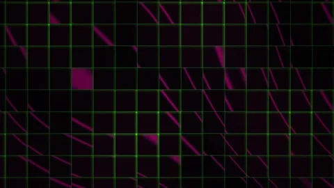 Abstract Grid Pattern with Magenta and Green Glitch Effects. Stock Footage 333917215