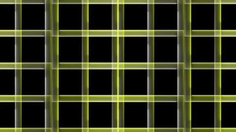 Abstract grid pattern in motion with glowing neon yellow and white lines on.. Stock Footage 333878294