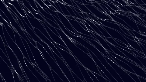 Abstract Grid from Points in Waves Video stock 300673555