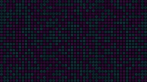 Abstract grid of pulsing squares in teal and purple for digital background. Stock Footage 341658509