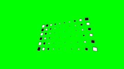 Abstract grid of rotating black and white squares on a vibrant green screen Stock Footage 340902780