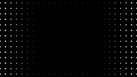 Abstract grid of small square dots moving inward and outward on solid black.. 動画素材 335023234