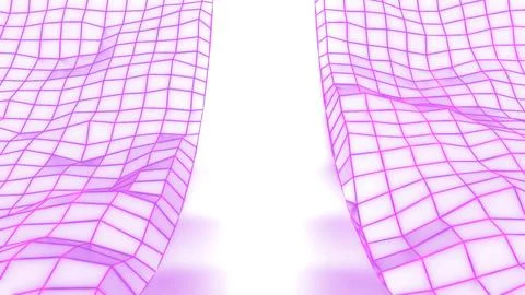 Abstract grid surface with rotation on a white background. Motion. Spinning Stock Illustration