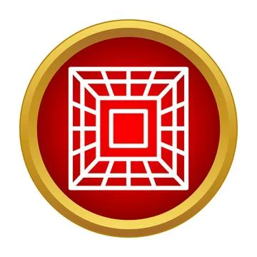 Abstract grid tunnel icon representing perspective and depth Stock Illustration