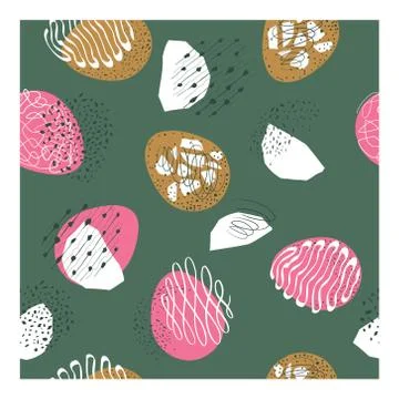 Abstract grindstone texture easter eggs with organic shapes Stock Illustration