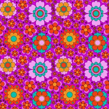 Abstract groovy floral pattern background. Vector. Illustrazione stock