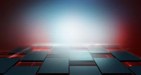 Abstract ground with 3d cubes concept series Illustrazione stock