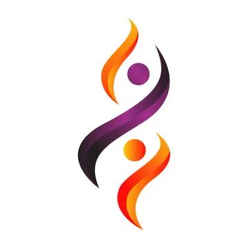 Abstract group of dancing People Logo happiness family community vector Ico.. Stock Illustration