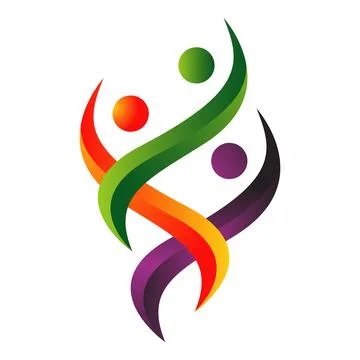 Abstract group of dancing People Logo happiness family community vector Ico.. Stock Illustration