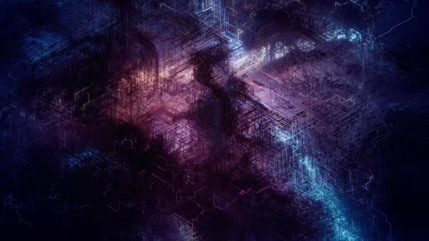 Abstract growing digital wires, technological shapes background. 動画素材 243212415