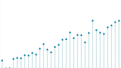 Abstract growing financial graph chart arrows motion background Stock Footage 242060958