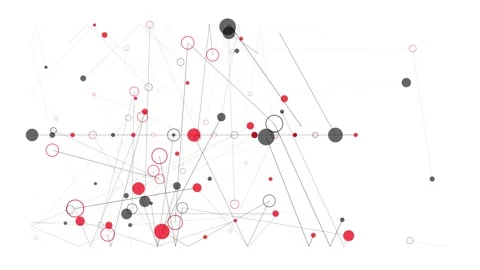 Abstract Growing Network of Connected Nodes and Data Links Animation. Stock Footage 341417007