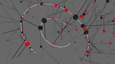 Abstract Growing Network of Connected Nodes and Data Links Animation. Stock Footage 341984729
