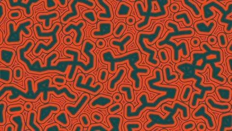 Abstract growing tubular pattern in teal and orange Stock Footage 276269158