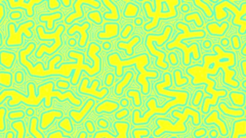 Abstract growing tubular pattern in turquoise and yellow Stock Footage 276269549