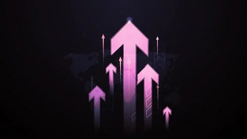 Abstract growth arrows rising with world map progress success and business .. Stock Footage 337878683