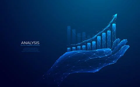 Abstract growth chart in a hand. Graph chart with up arrow Stock Illustration