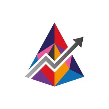 Abstract Growth Chart Logo Design with Colorful Business Analytics Concept イラスト素材