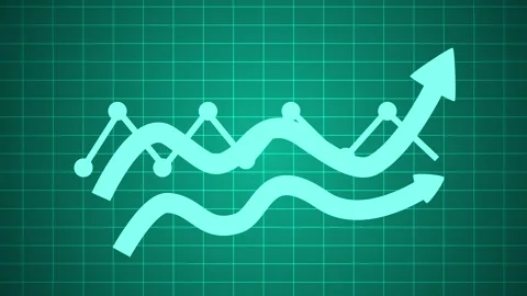 Abstract growth chart rising lines and arrows showing business progress, su.. Stock Footage 336875471