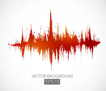Abstract grunge background with amplitude modulation. Spectrum analyzer, musi Illustrazione stock