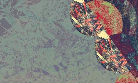 Abstract grunge background featuring textured patterns, geometric shapes, and a Stock Illustration