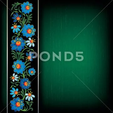 Abstract grunge background with floral composition Stock Illustration