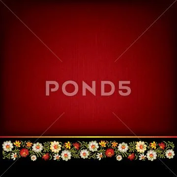 Abstract grunge background with floral composition Stock Illustration