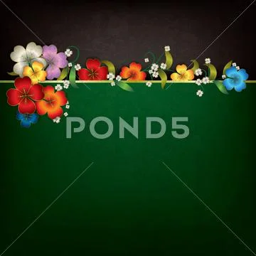 Abstract grunge background with floral ornament Stock Illustration