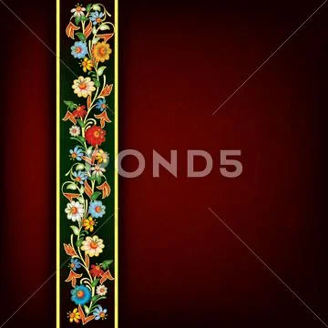 Abstract grunge background with floral ornament Stock Illustration