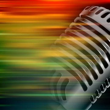 Abstract grunge background with retro microphone Illustrazione stock