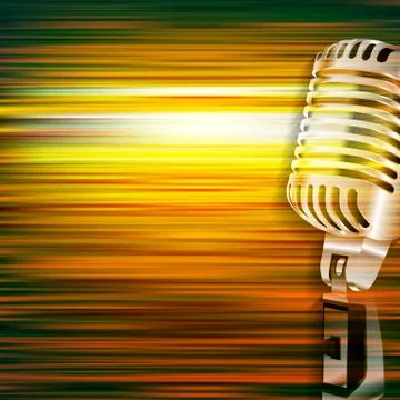 Abstract grunge background with retro microphone Illustrazione stock
