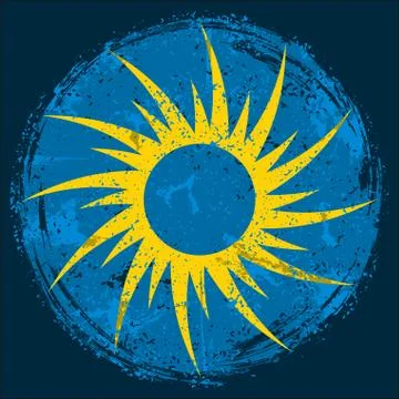 Abstract grunge background with sun, vector illustration. Stock Illustration