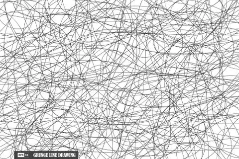 Abstract grunge black line pattern design artwork background. Stock Illustration