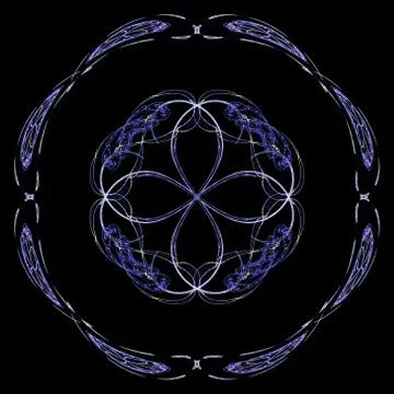 Abstract grunge blue floral pattern isolated on black background. Rough noise Иллюстрация