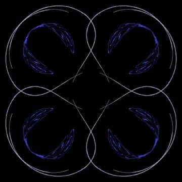 Abstract grunge blue floral pattern isolated on black background. Rough noise 库存插图